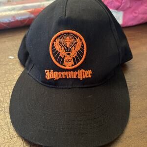 Jagermeister Embroidered Orange & Black Adjustable Hat / Cap 100% Cotton